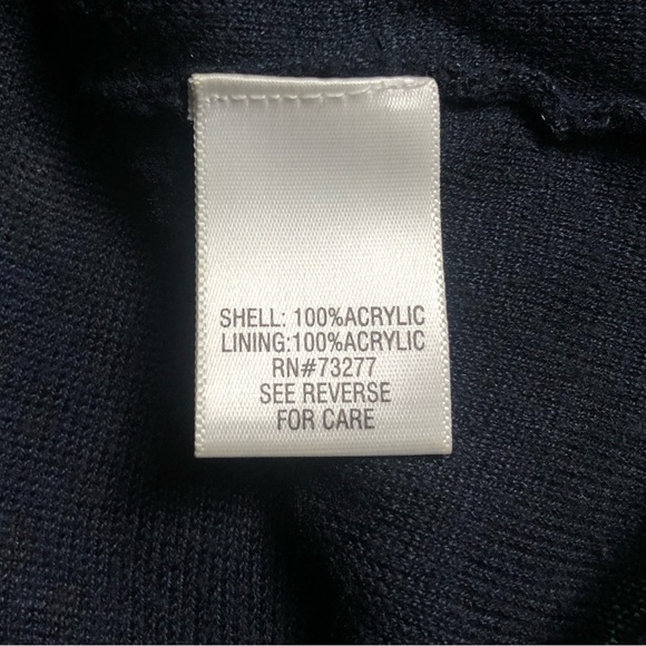 Croft & Barrow Open Knit Sweater Womens Medium Stripes Crochet Lined V Neck - Picture 9 of 11